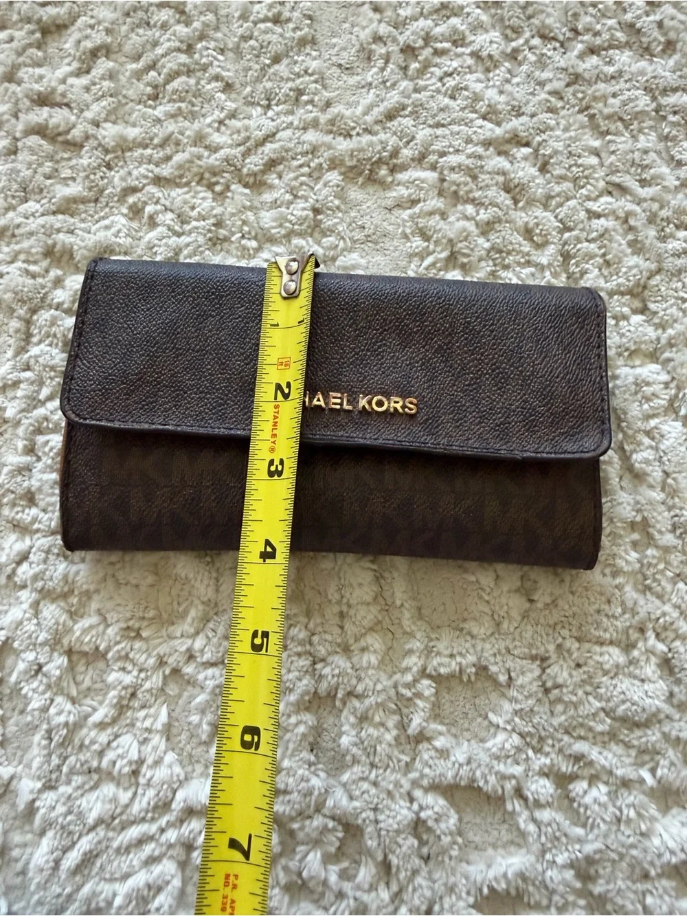 Michael Kors Jet Set Trifold Wallet Brown Leather